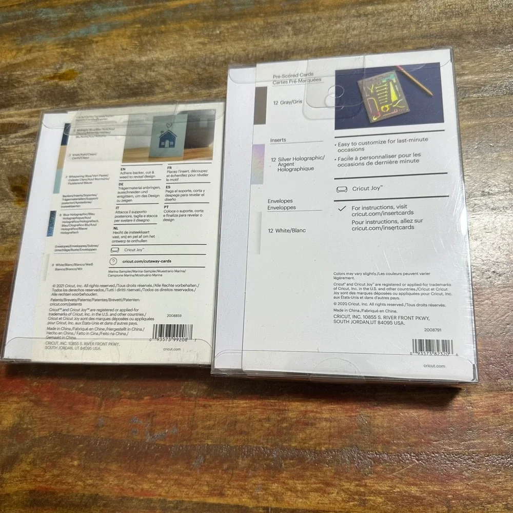 Cricut Joy Card Bundle Cutaway Marina Sampler & Gray Silver Holographic Inserts